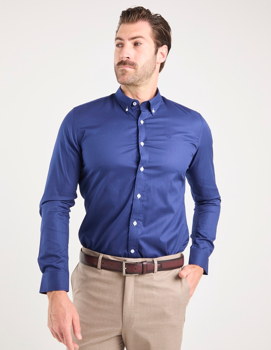 Camisa business casual de algodón manga larga para hombre Camisa business casual de algodón manga larga para hombre