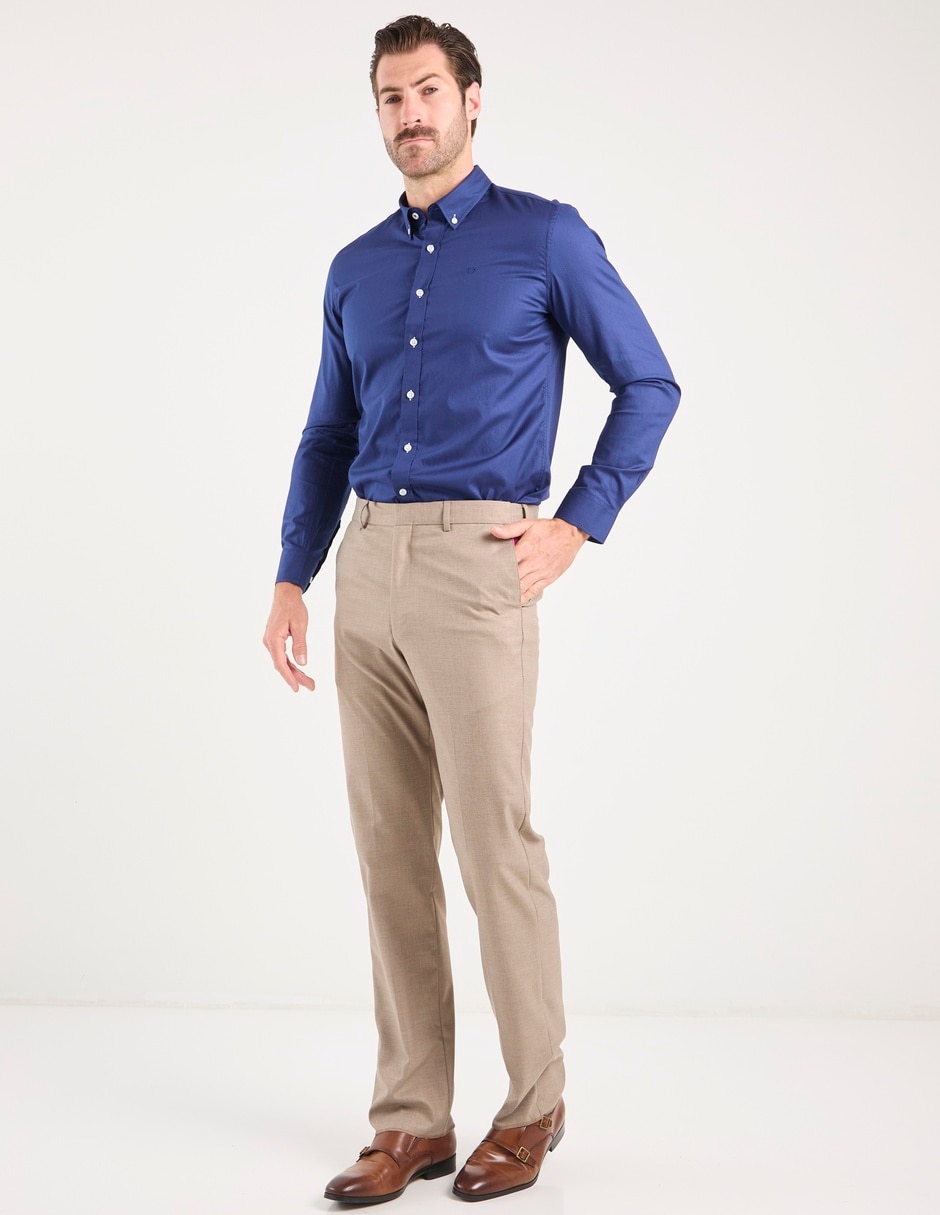 Camisa business casual de algodón manga larga para hombre 3