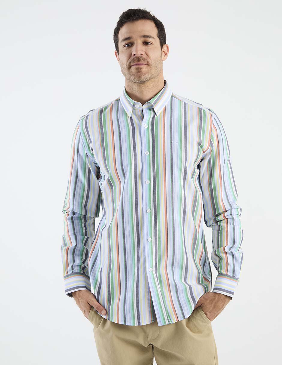 Camisa casual de algodón manga larga para hombre