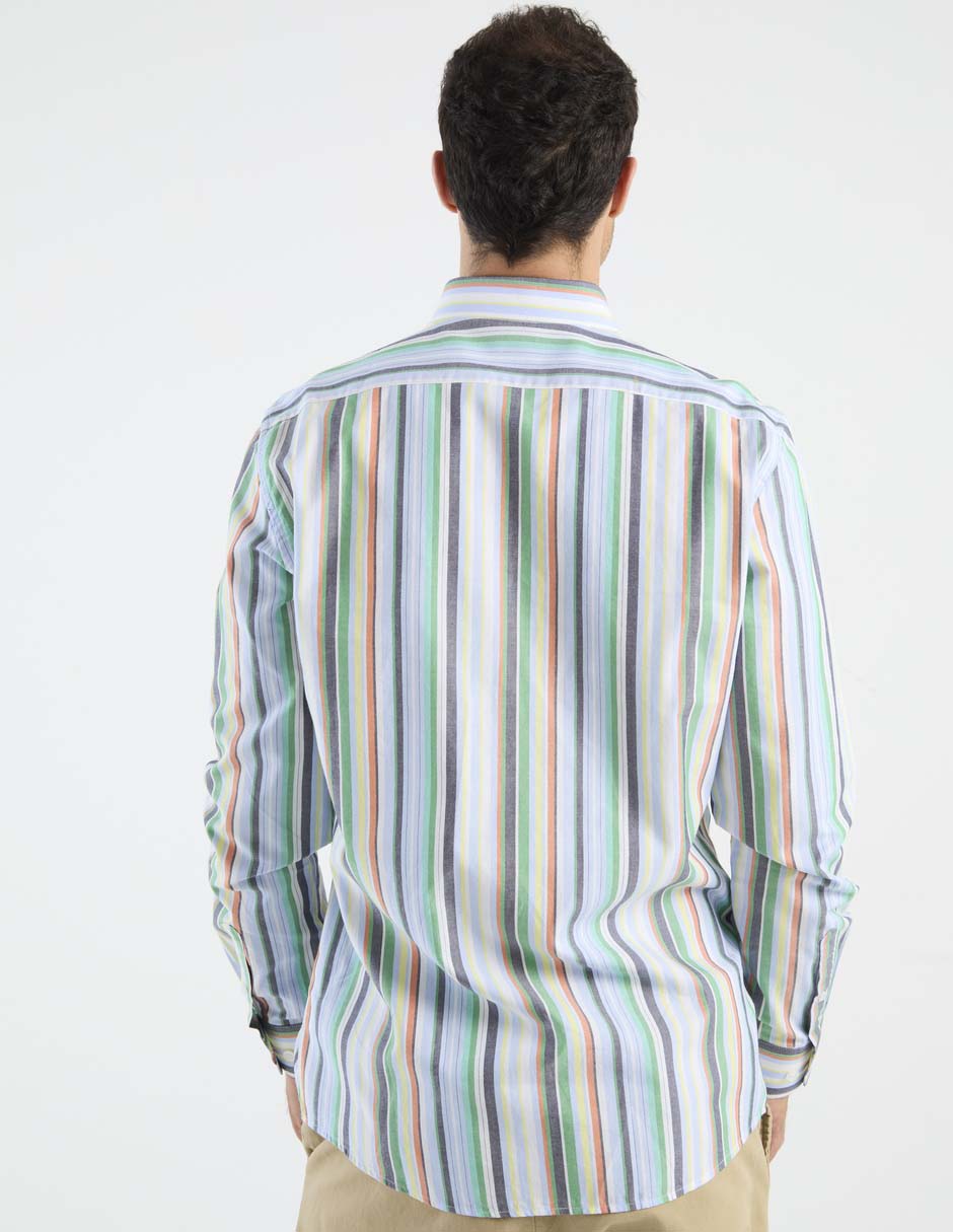 Camisa casual de algodón manga larga para hombre 6