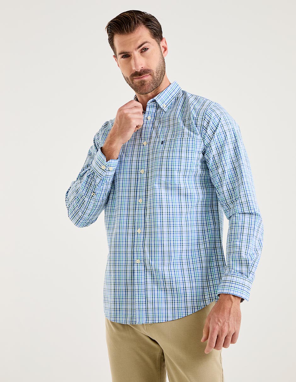 Camisa casual de algodón manga larga para hombre