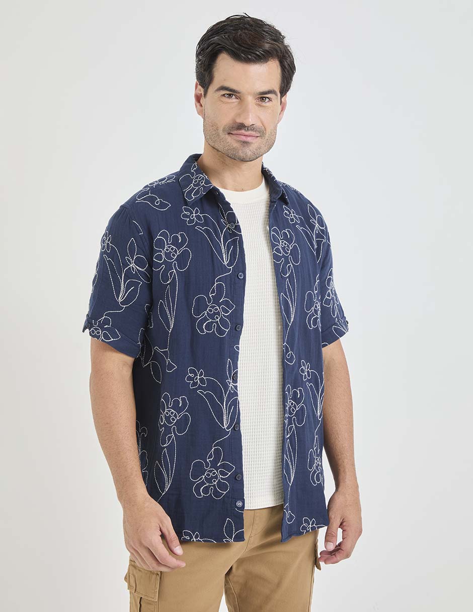 Camisa casual de algodón manga corta para hombre Camisa casual de algodón manga corta para hombre