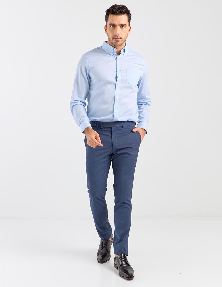 Camisa de vestir de algodón manga larga para hombre 3
