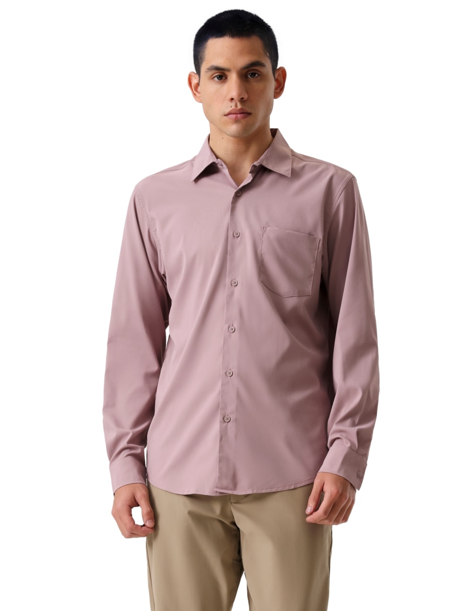 Camisa casual manga larga para hombre 1