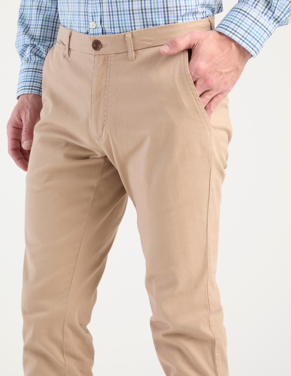 Pantalón casual chino slim de algodón para hombre 4