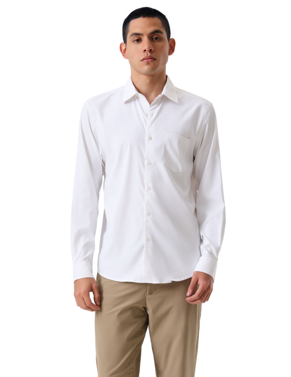 Camisa casual manga larga para hombre 1
