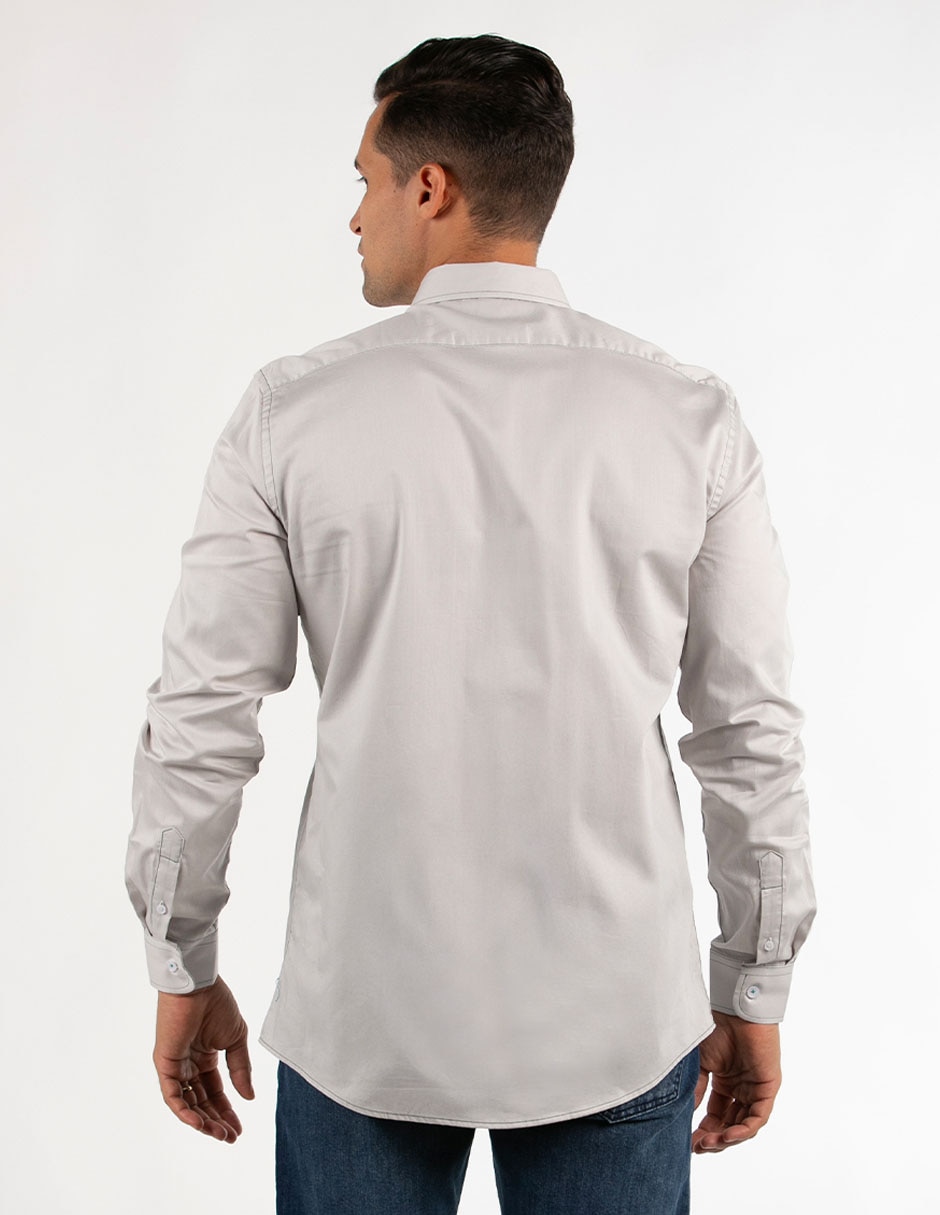 Camisa casual de algodón manga larga para hombre 2