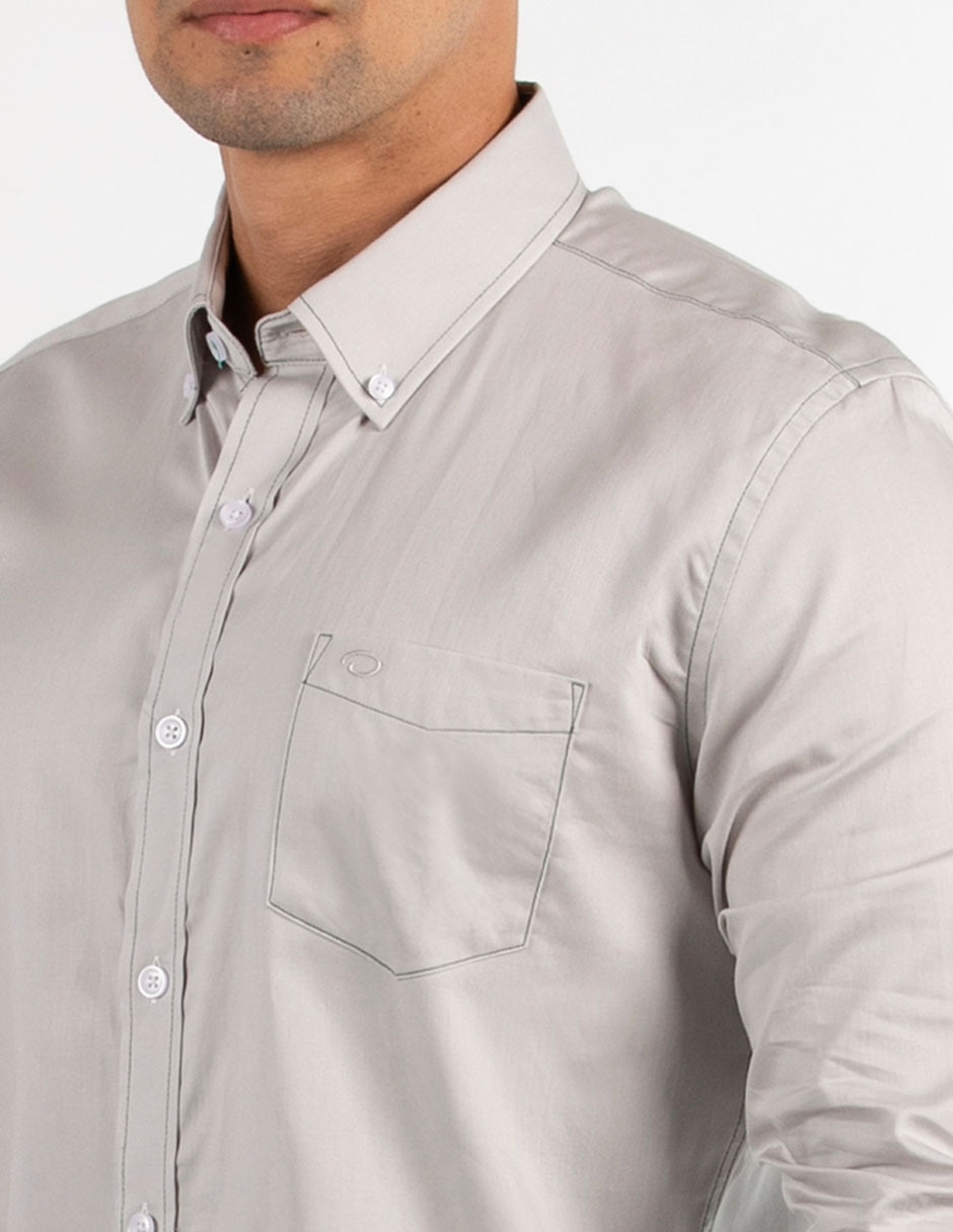 Camisa casual de algodón manga larga para hombre 4