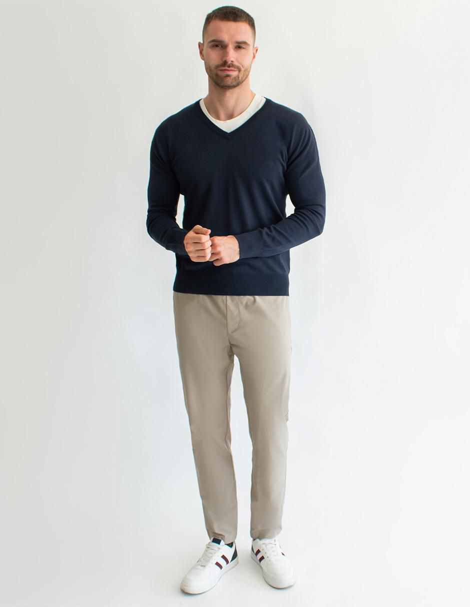 Suéter cuello v para hombre 3