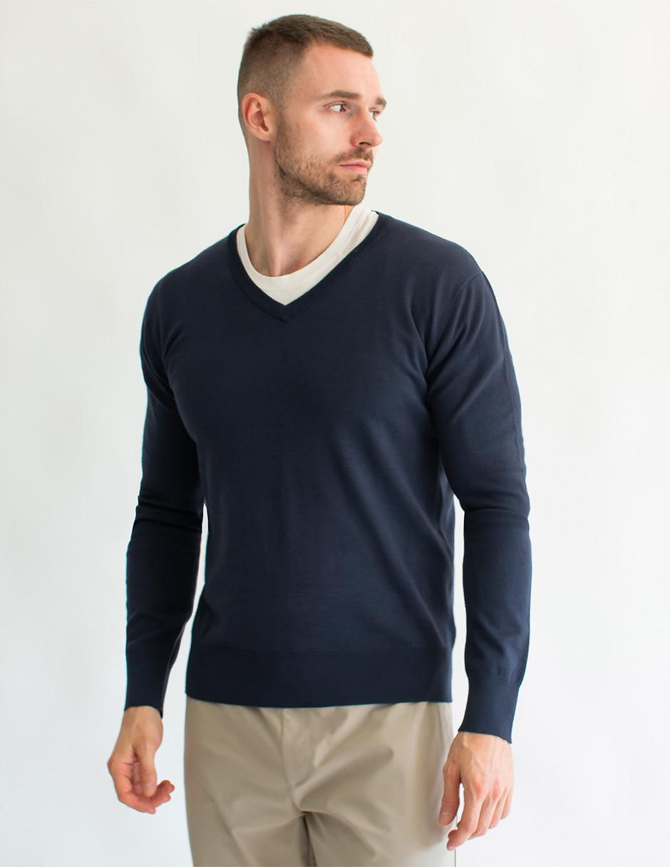 Suéter cuello v para hombre 5