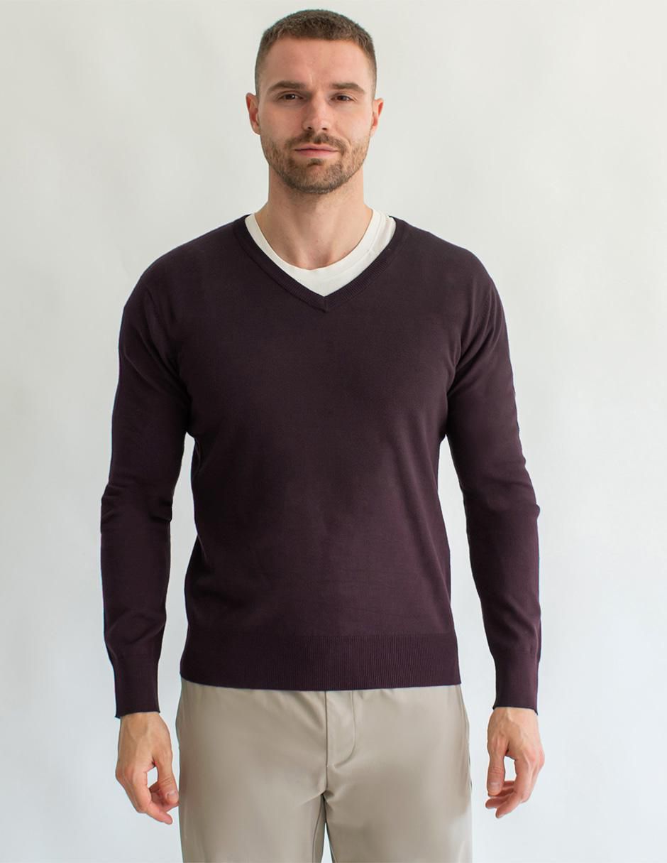 Suéter cuello V para hombre