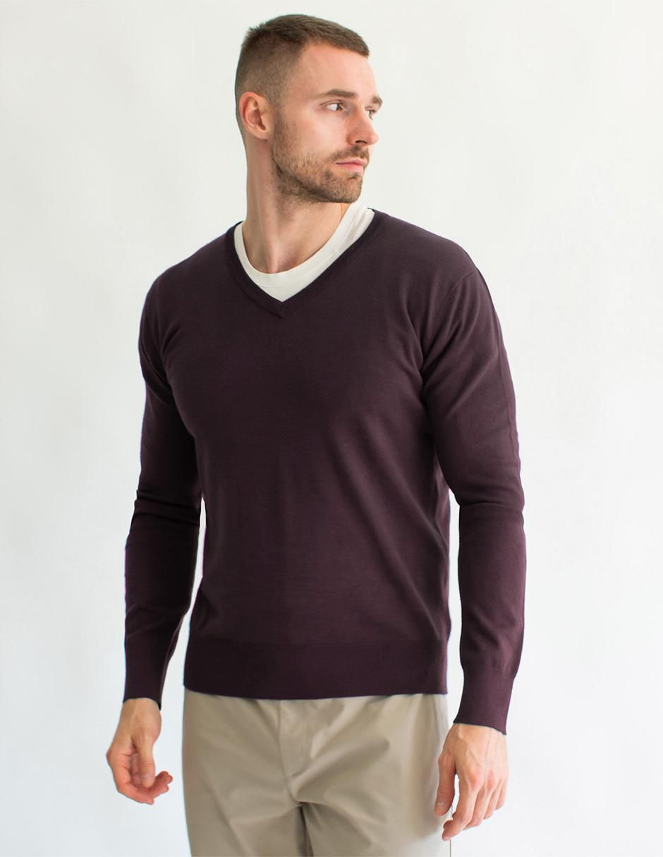 Suéter cuello V para hombre 5
