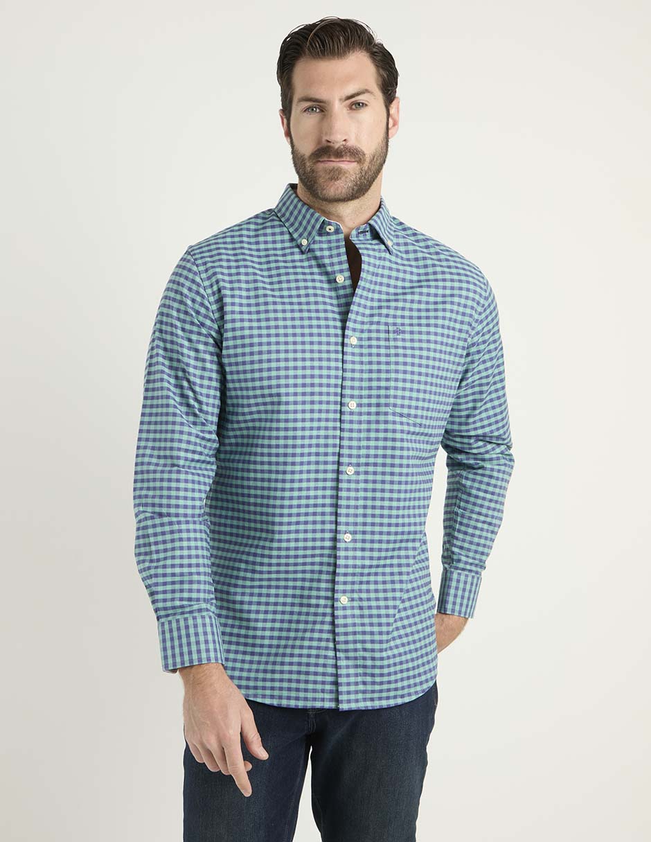 Camisa casual de algodón manga larga para hombre