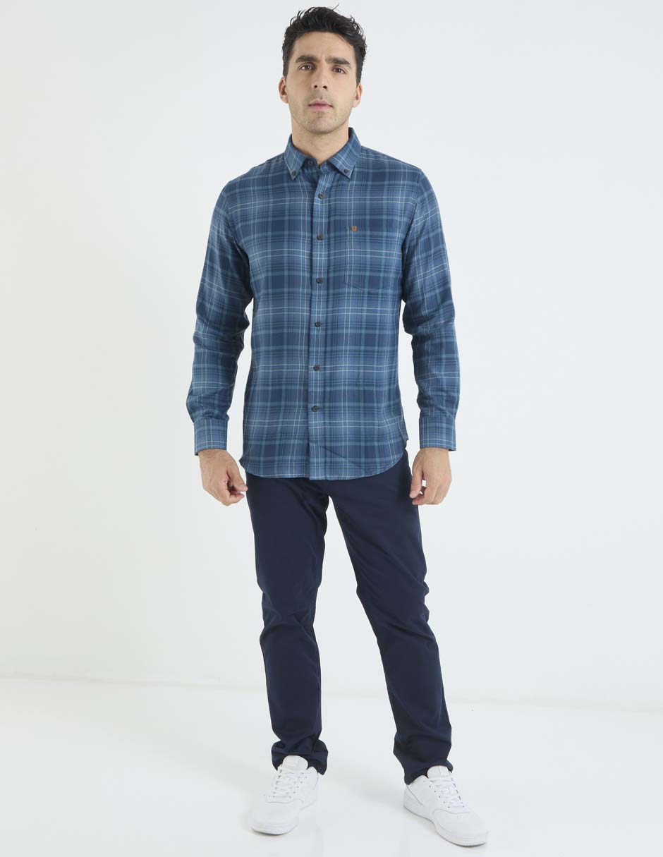Camisa casual de algodón manga larga para hombre 3