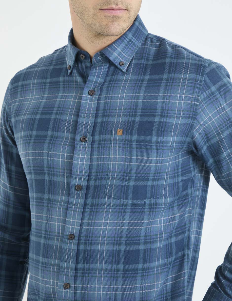 Camisa casual de algodón manga larga para hombre 4