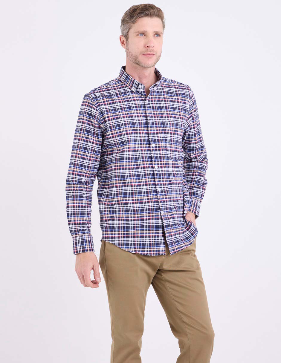 Camisa casual de algodón manga larga para hombre Camisa casual de algodón manga larga para hombre