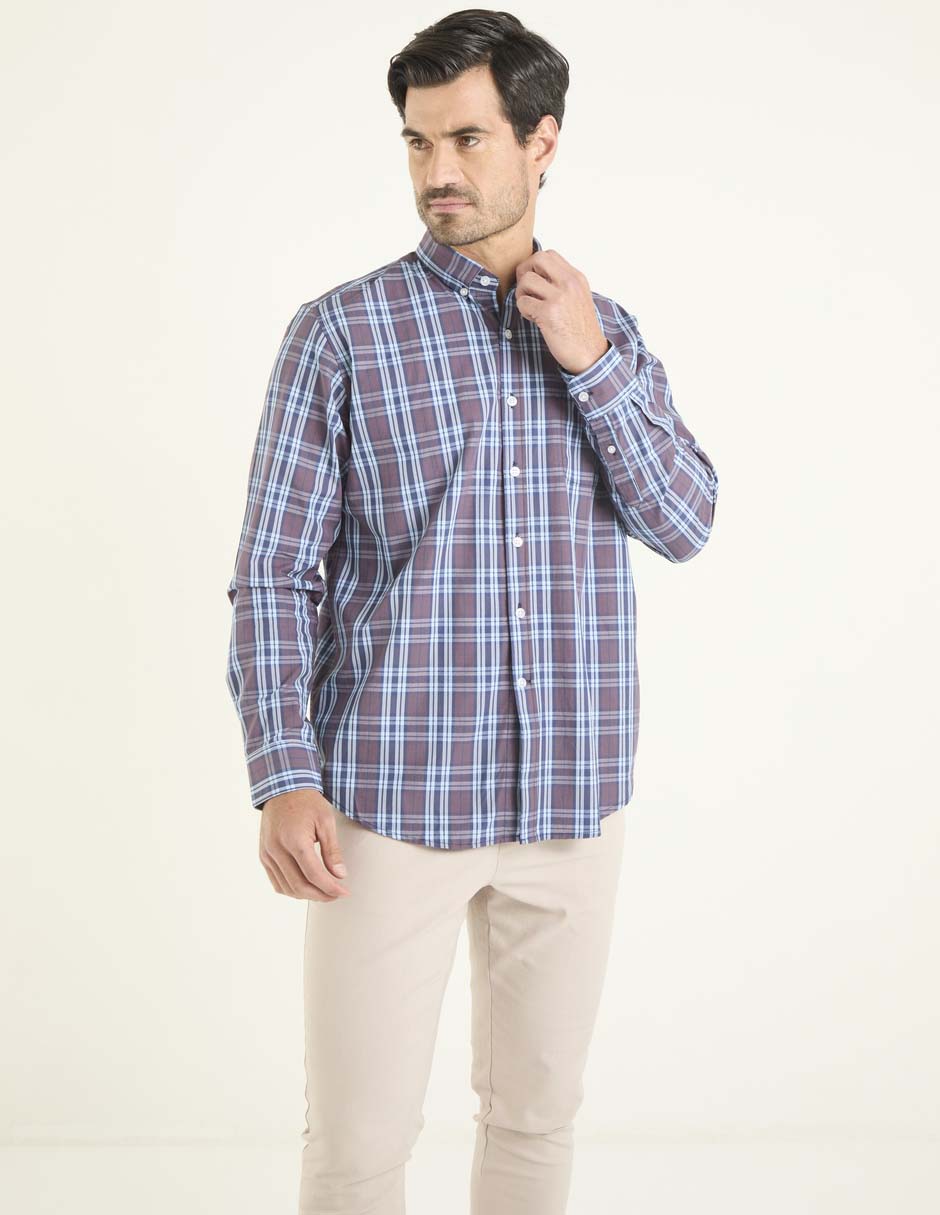 Camisa casual de algodón manga larga para hombre Camisa casual de algodón manga larga para hombre