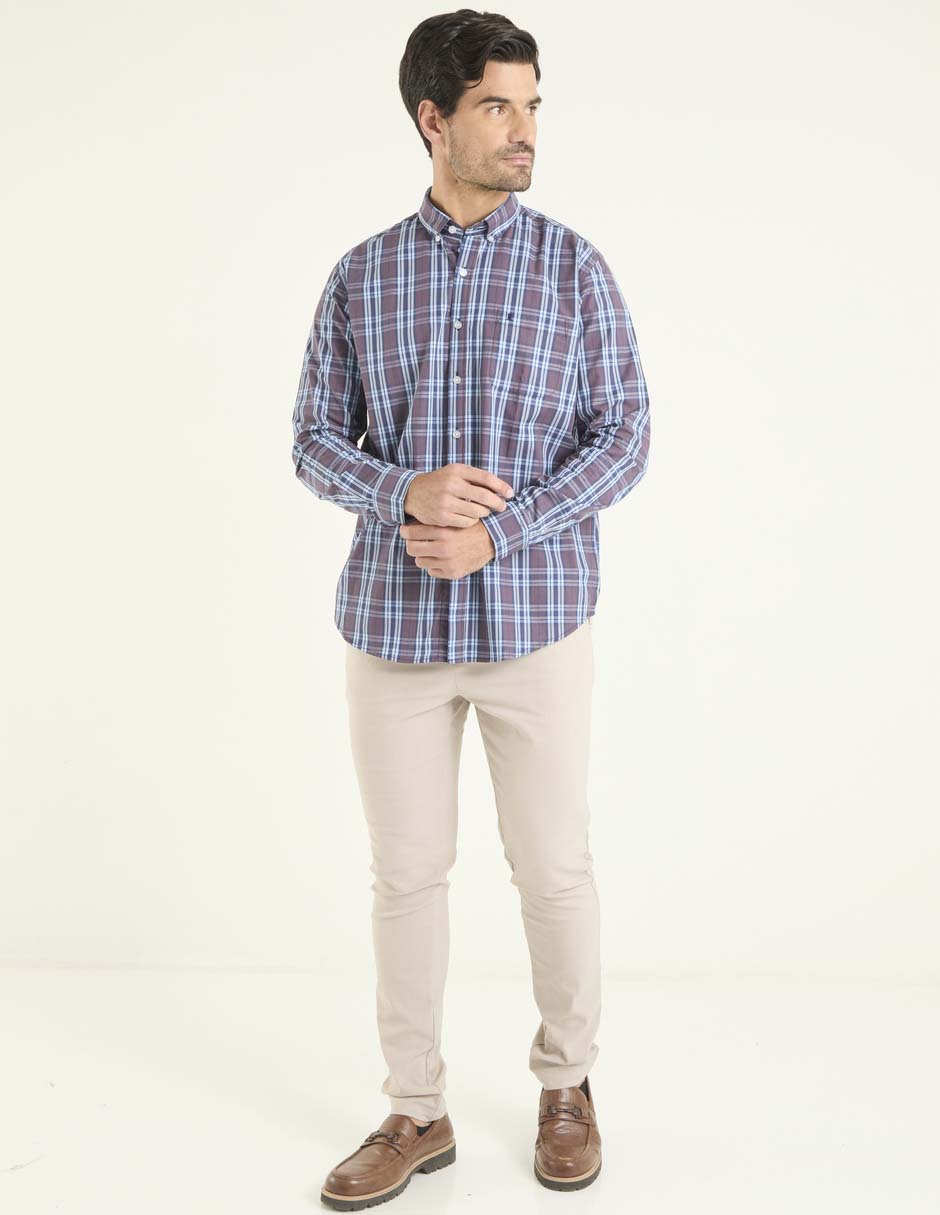 Camisa casual de algodón manga larga para hombre 3