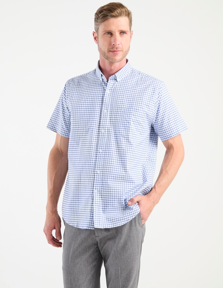 Camisa casual de algodón manga corta para hombre
