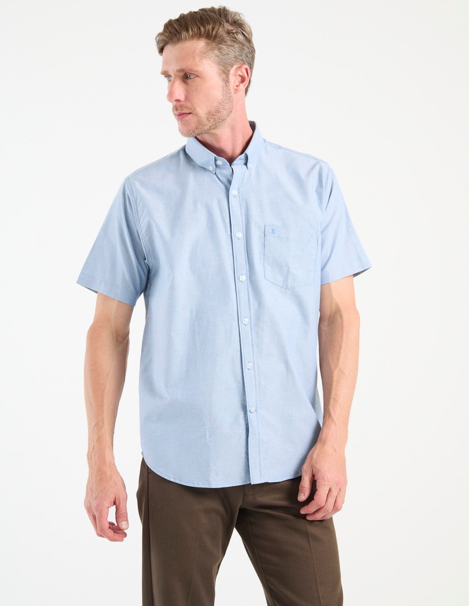 Camisa casual de algodón manga corta para hombre