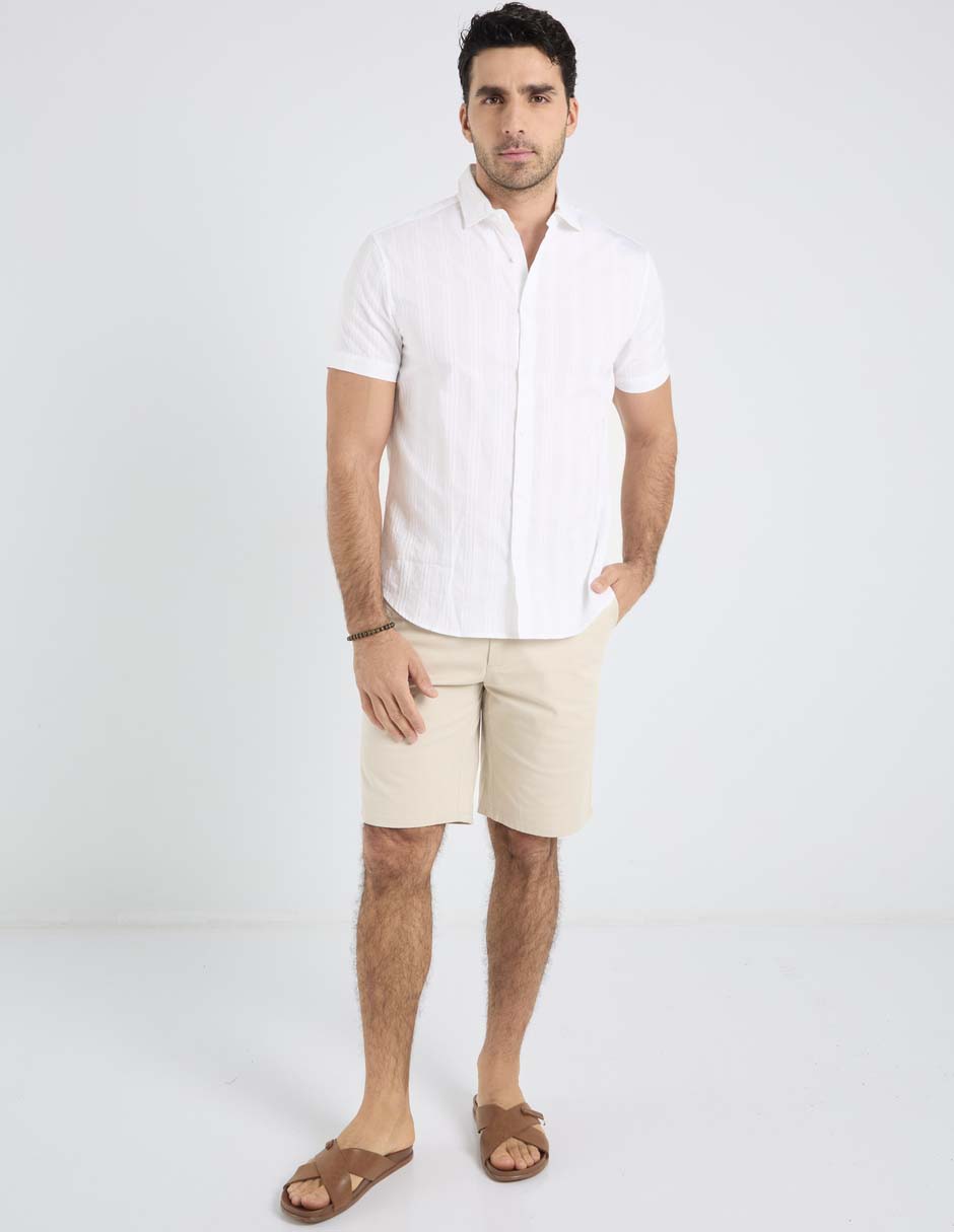 Camisa playa de algodón manga corta para hombre 3