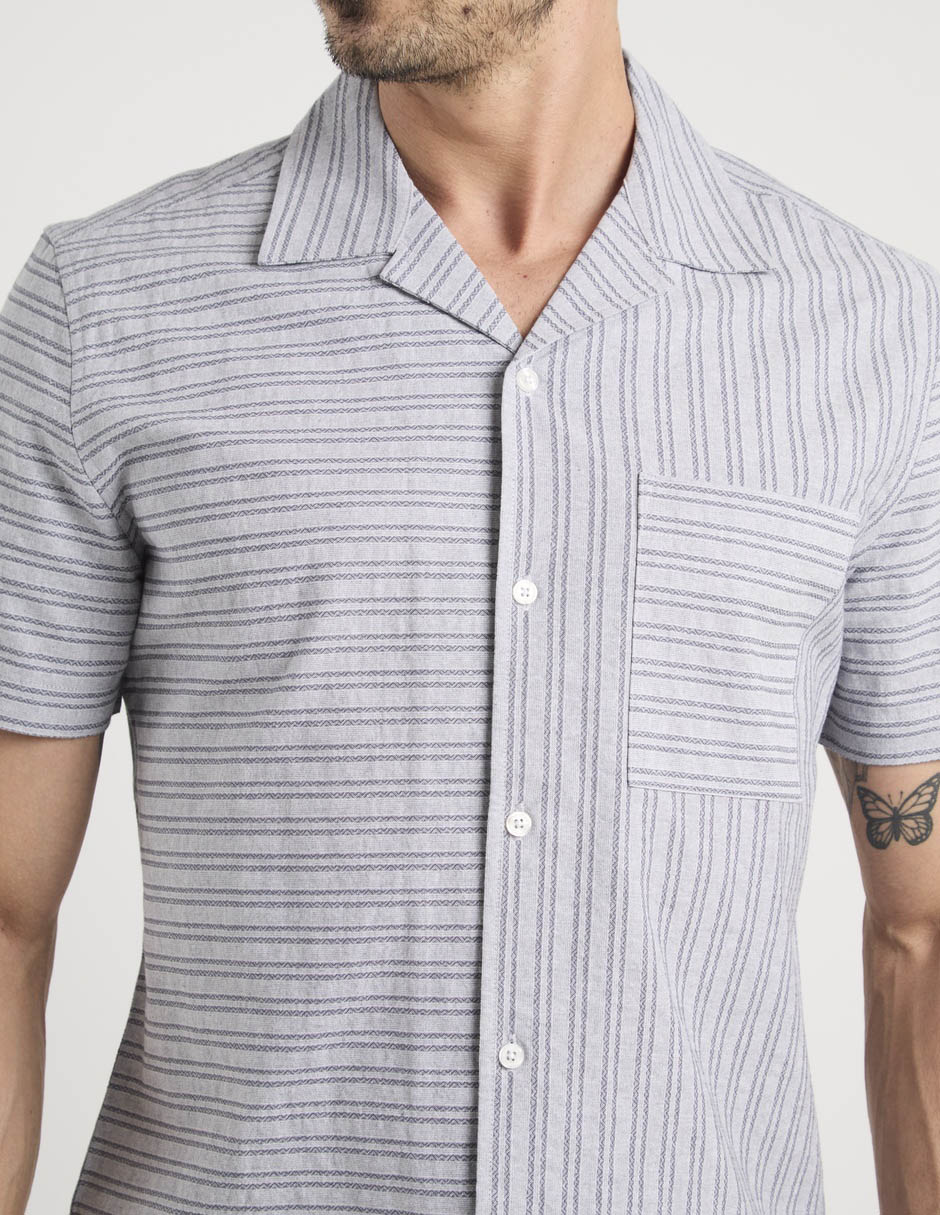 Camisa casual de algodón manga corta para hombre 4