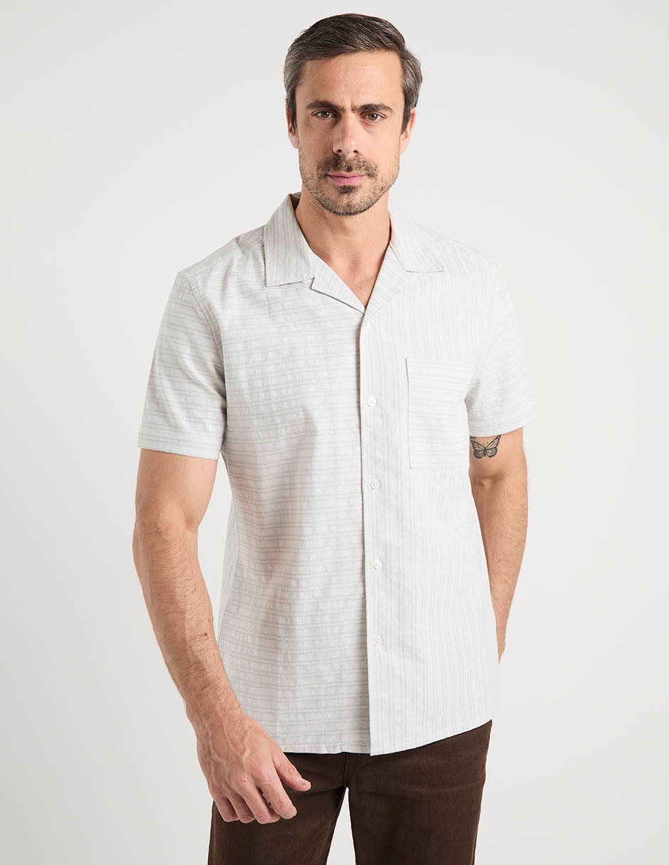 Camisa casual de algodón manga corta para hombre Camisa casual de algodón manga corta para hombre