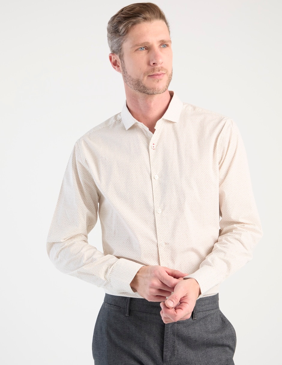 Camisa casual de algodón manga larga para hombre