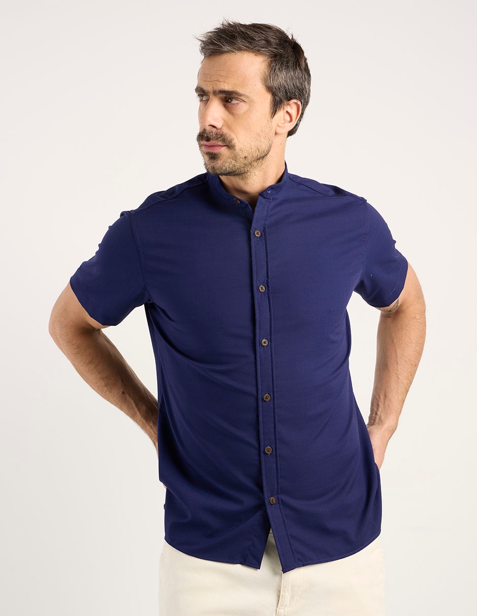 Camisa casual de algodón manga corta para hombre