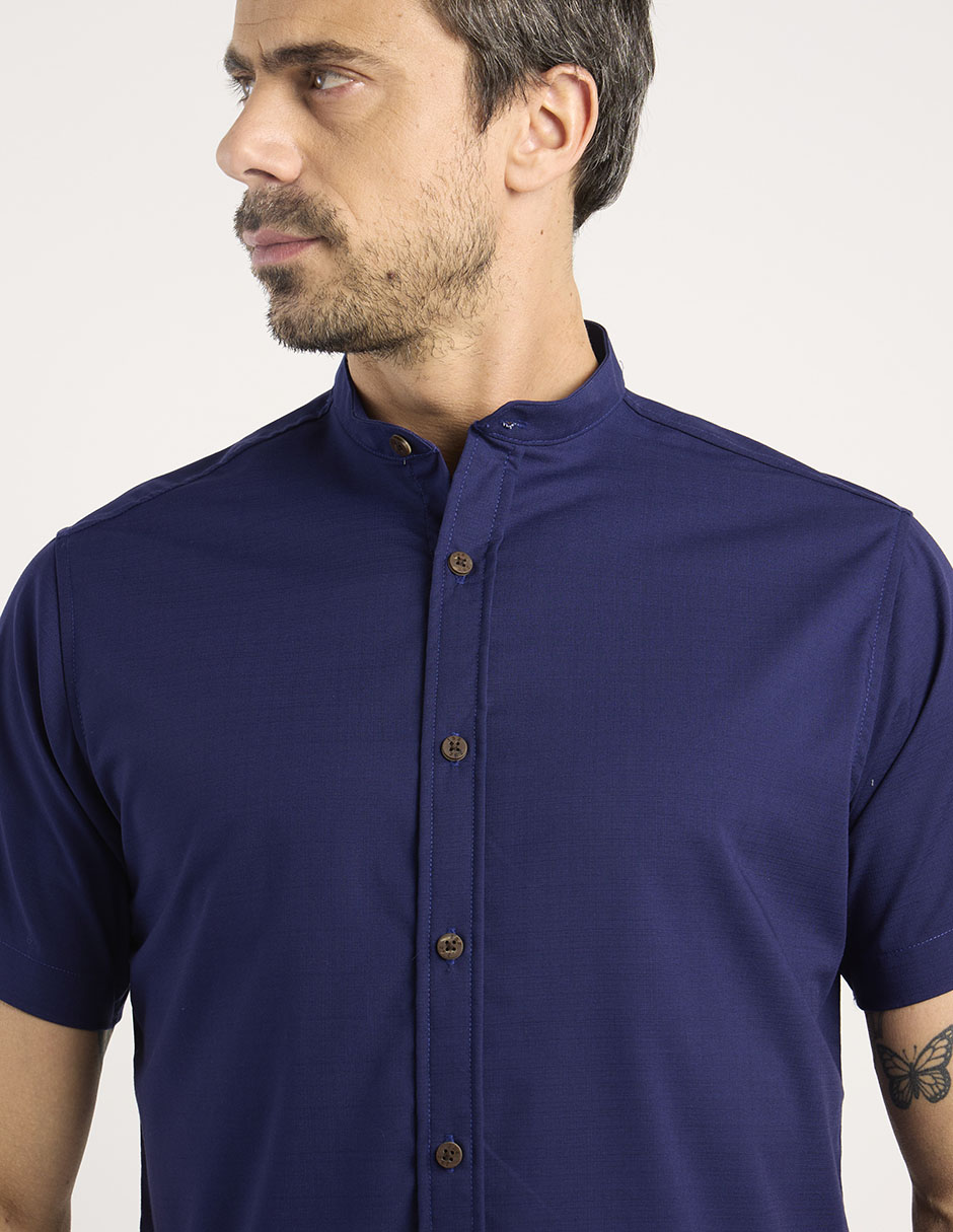 Camisa casual de algodón manga corta para hombre 9