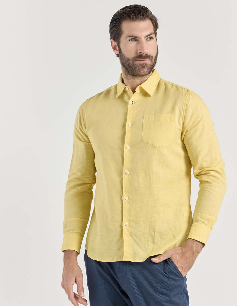 Camisa casual manga larga para hombre