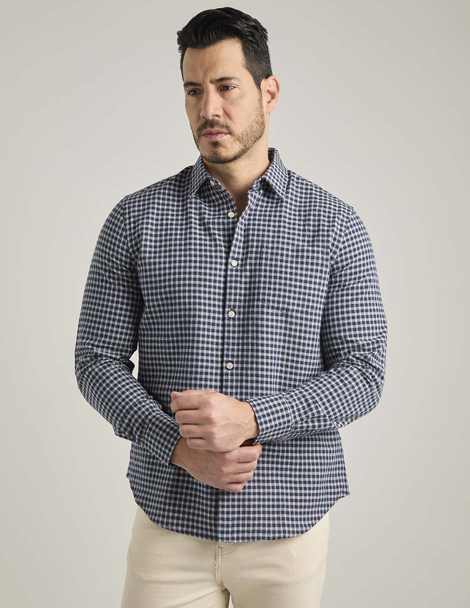 Camisa casual manga larga para hombre 2