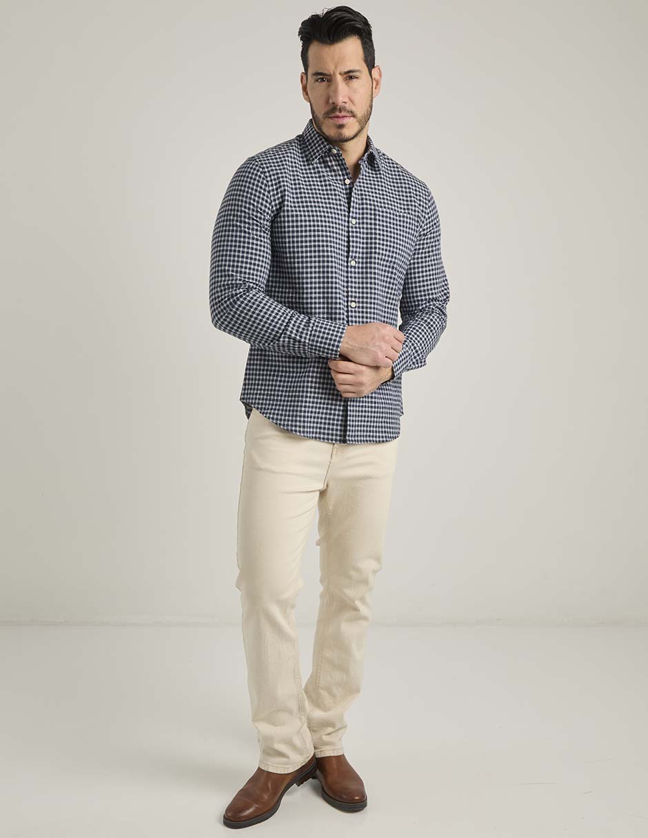 Camisa casual manga larga para hombre 3