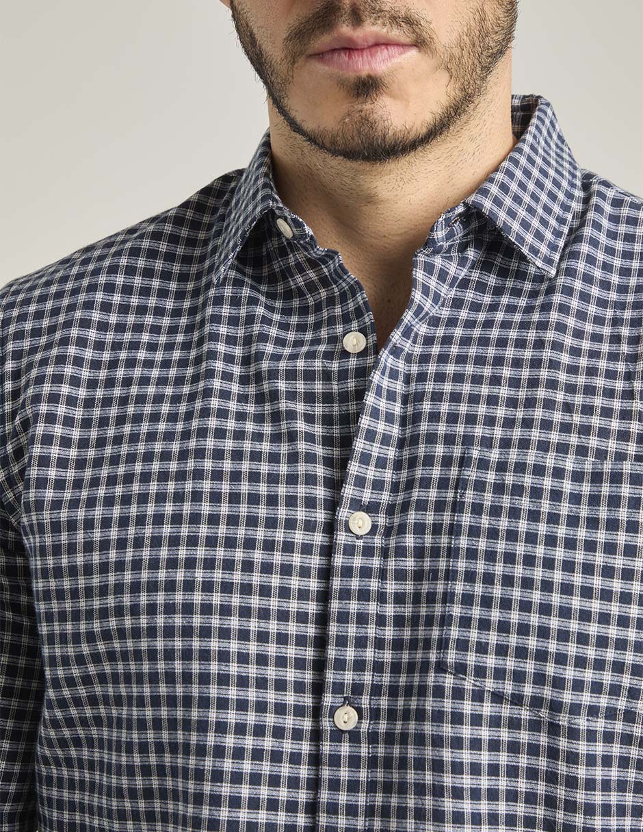 Camisa casual manga larga para hombre 4