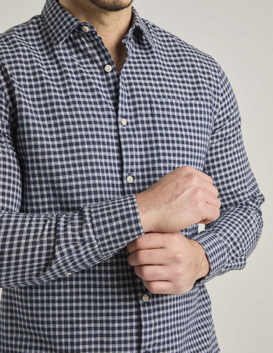 Camisa casual manga larga para hombre 5