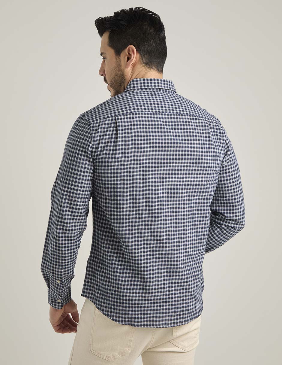 Camisa casual manga larga para hombre 6