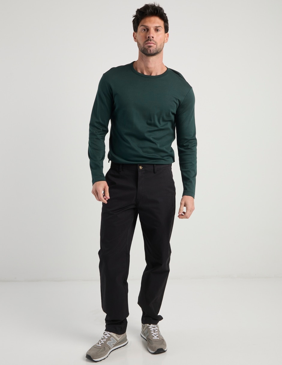 Pantalón regular de algodón para hombre