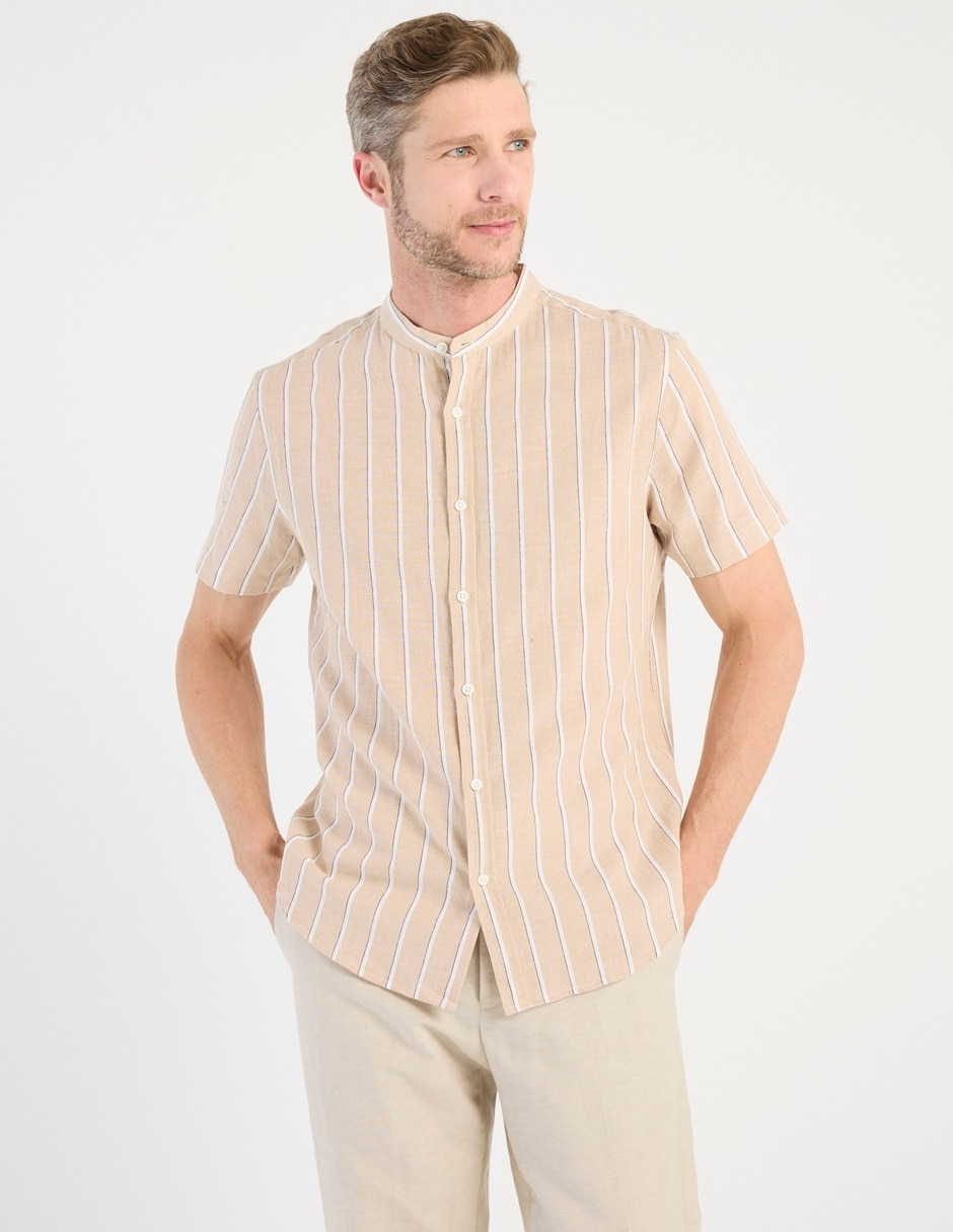 Camisa casual de algodón manga corta para hombre
