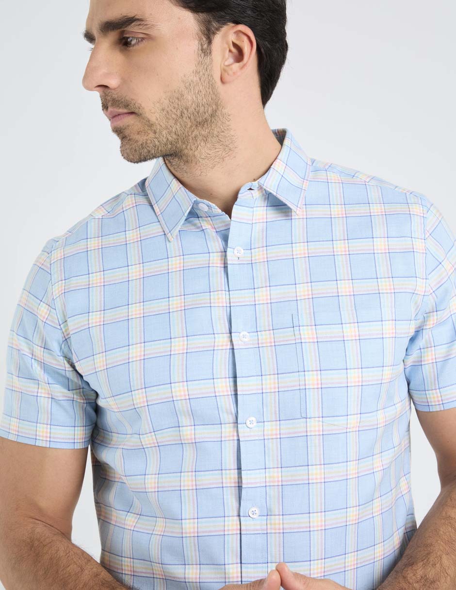 Camisa casual de algodón manga corta para hombre 4