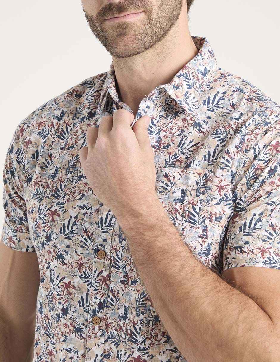 Camisa casual de algodón manga corta para hombre 4