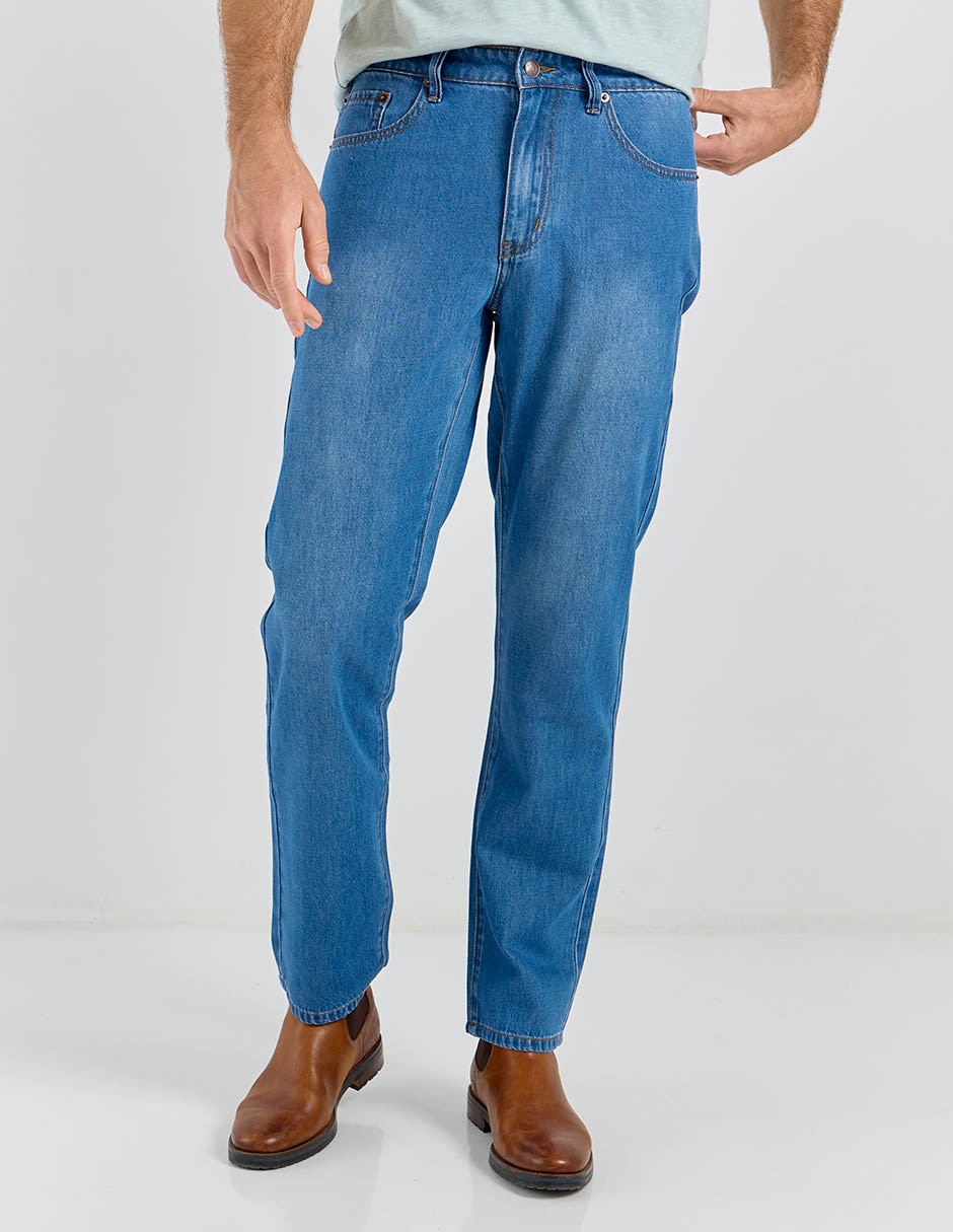 Jeans slim lavado medio para hombre