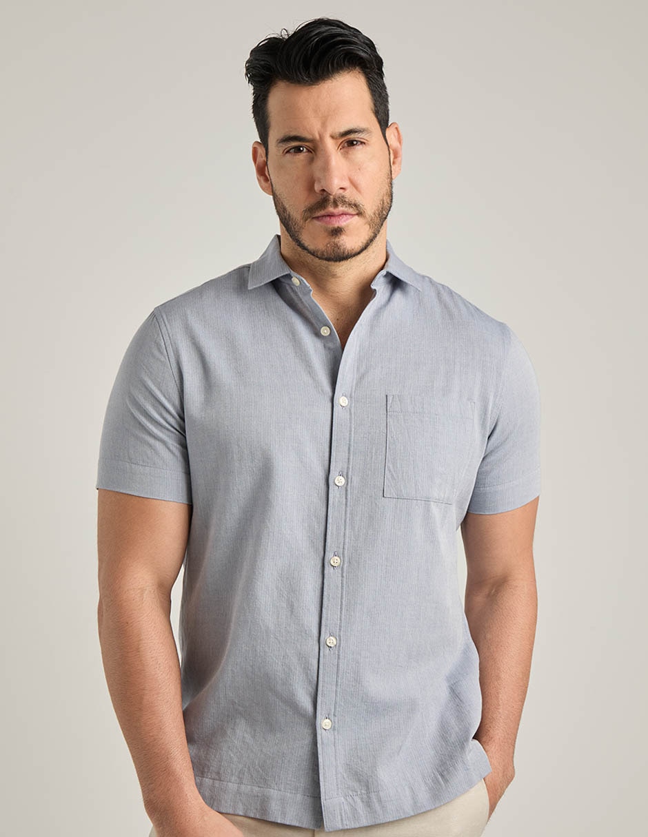 Camisa casual de algodón manga corta para hombre Camisa casual de algodón manga corta para hombre