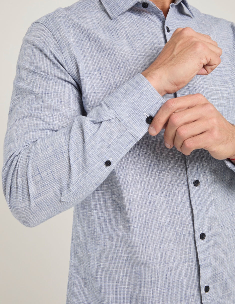 Camisa casual de algodón manga larga para hombre 5