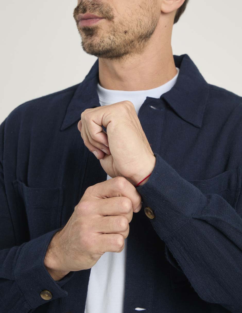 Camisa casual de algodón manga larga para hombre 5