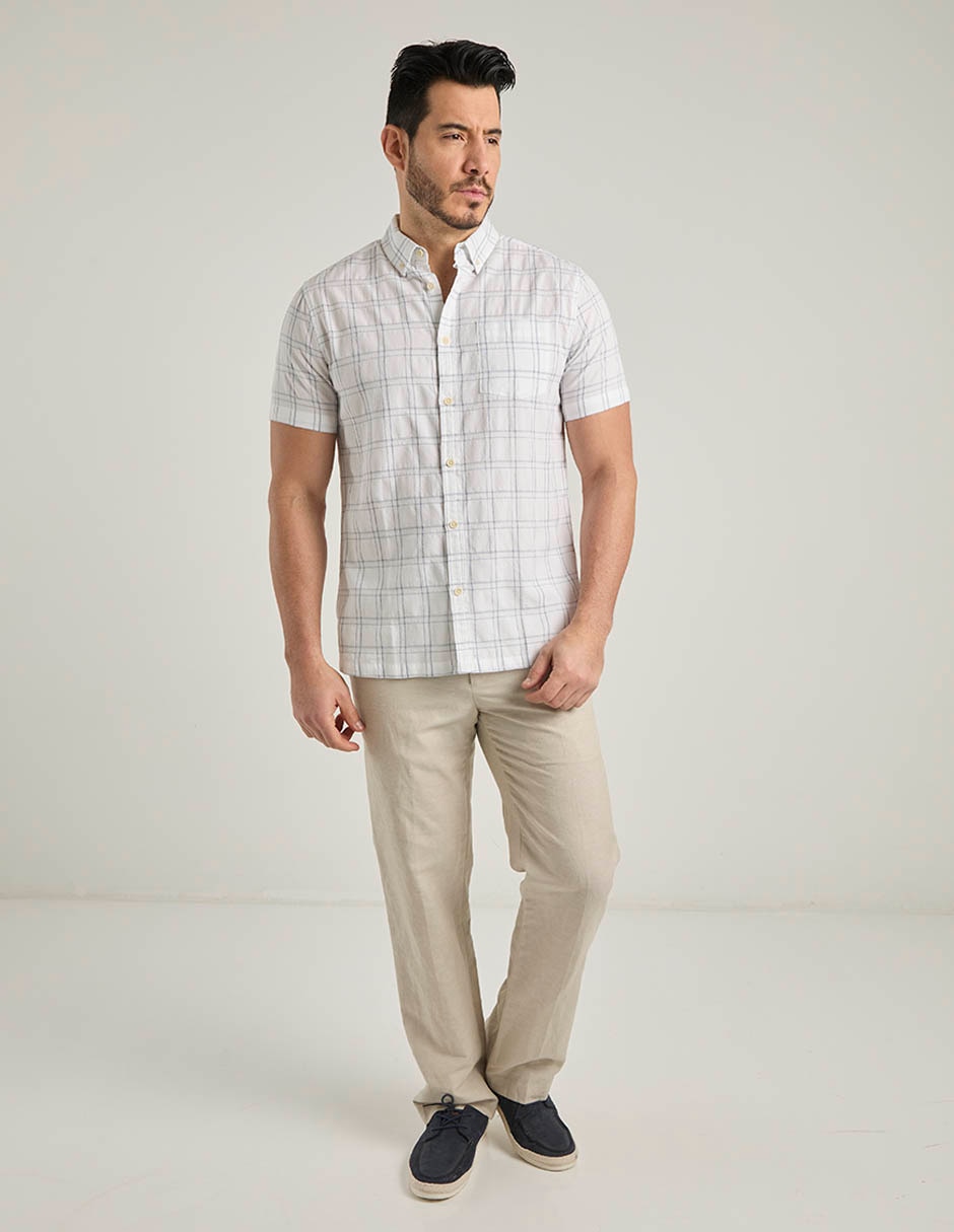 Camisa casual de algodón manga corta para hombre 3