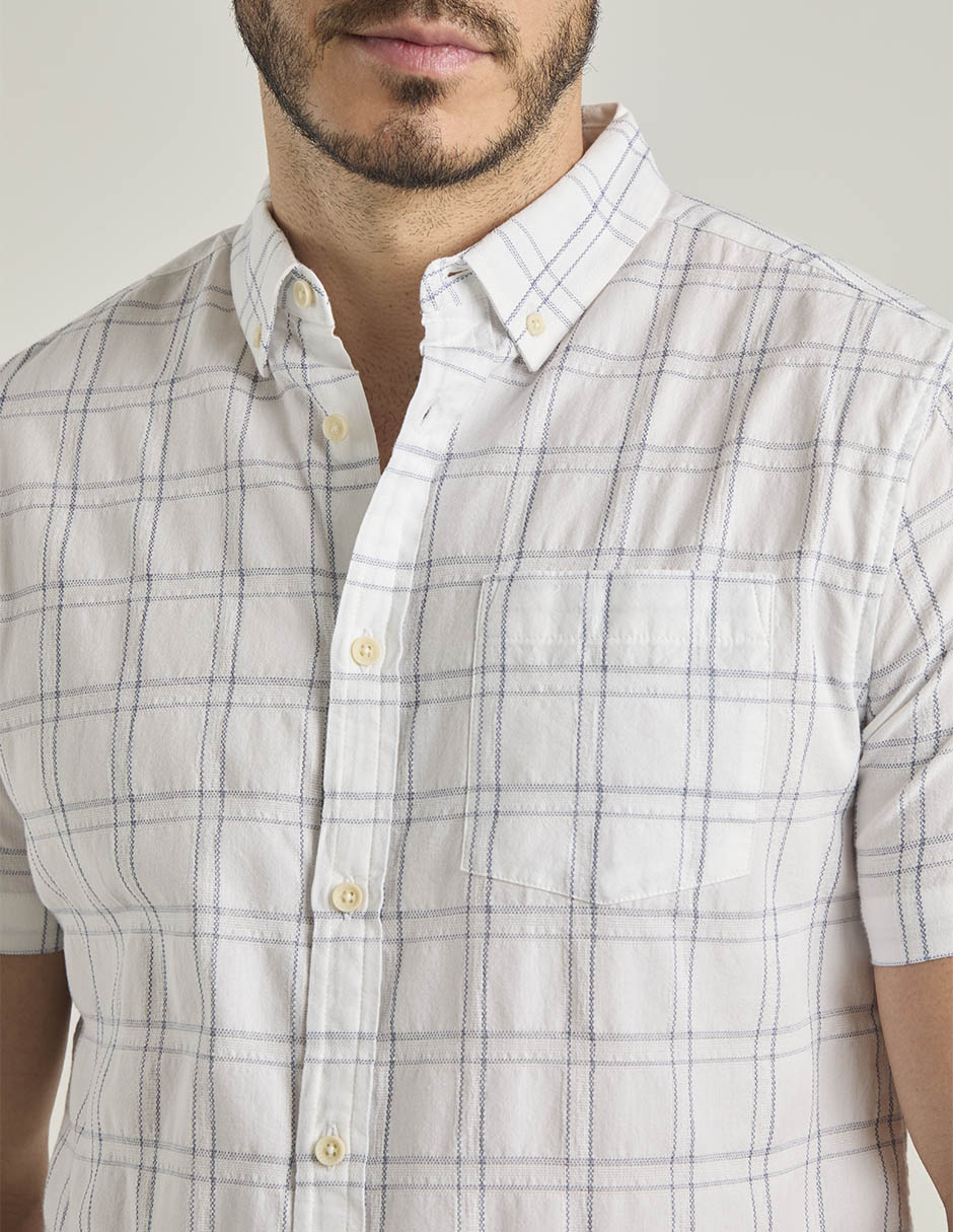 Camisa casual de algodón manga corta para hombre 4