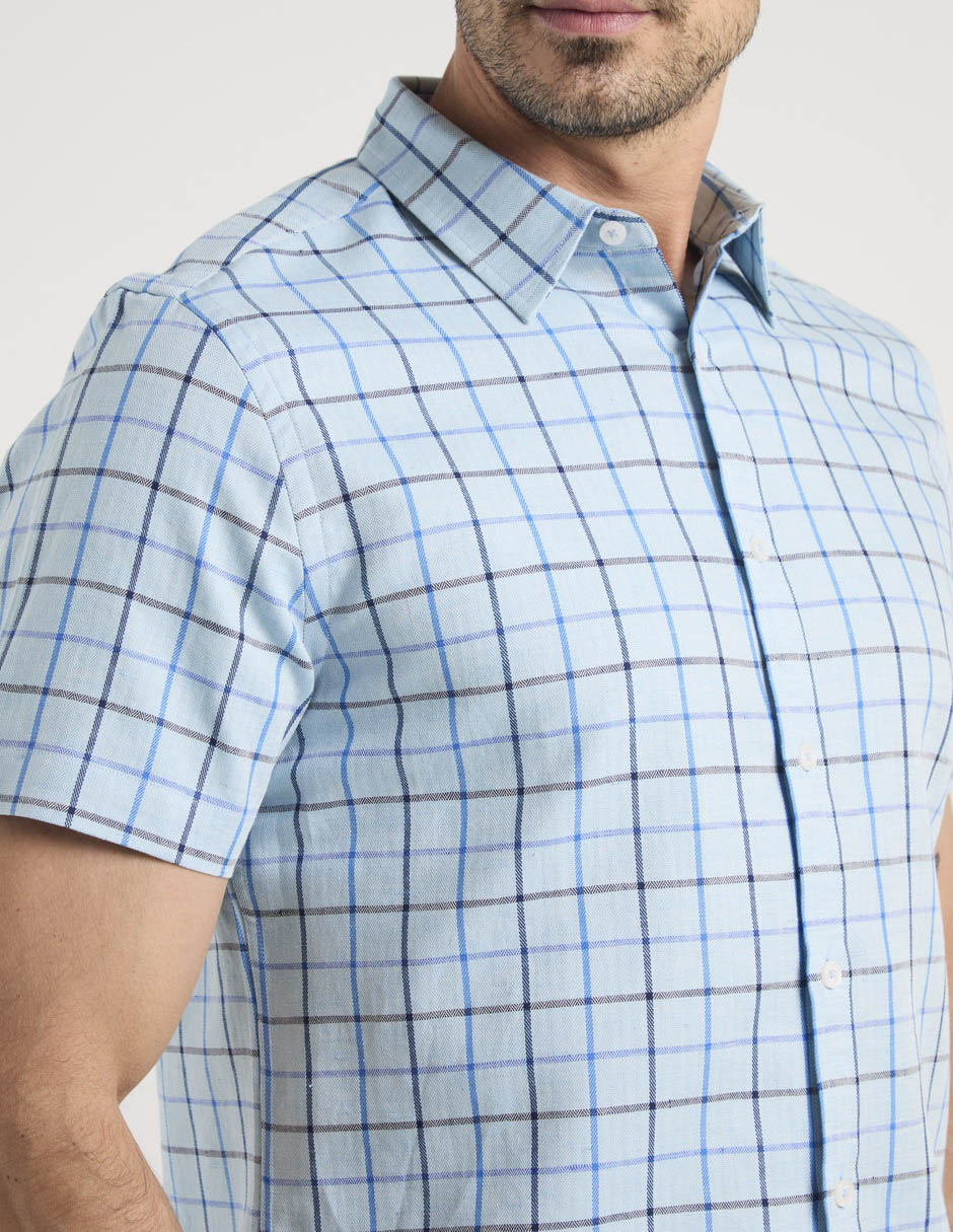 Camisa casual de algodón manga corta para hombre 5
