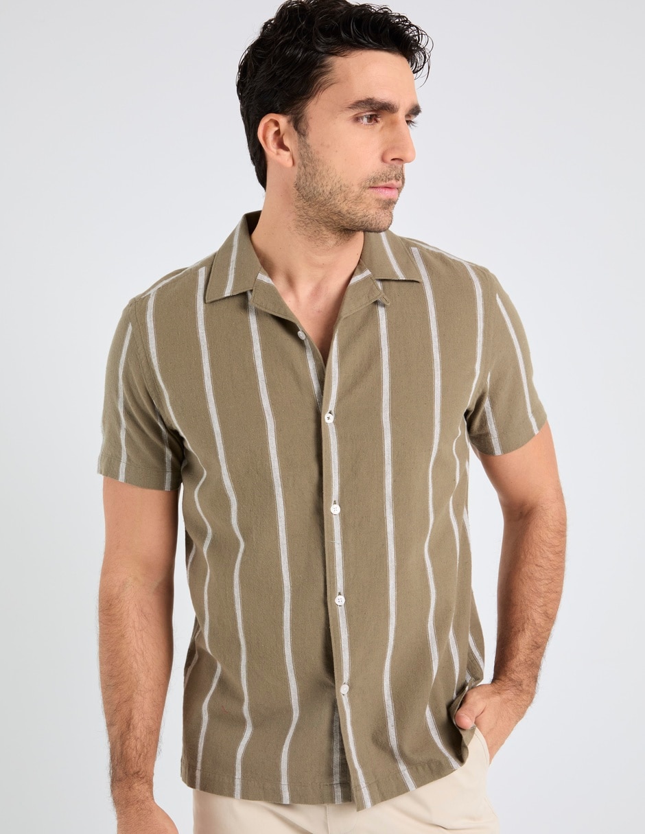 Camisa playa de algodón manga corta para hombre Camisa playa de algodón manga corta para hombre