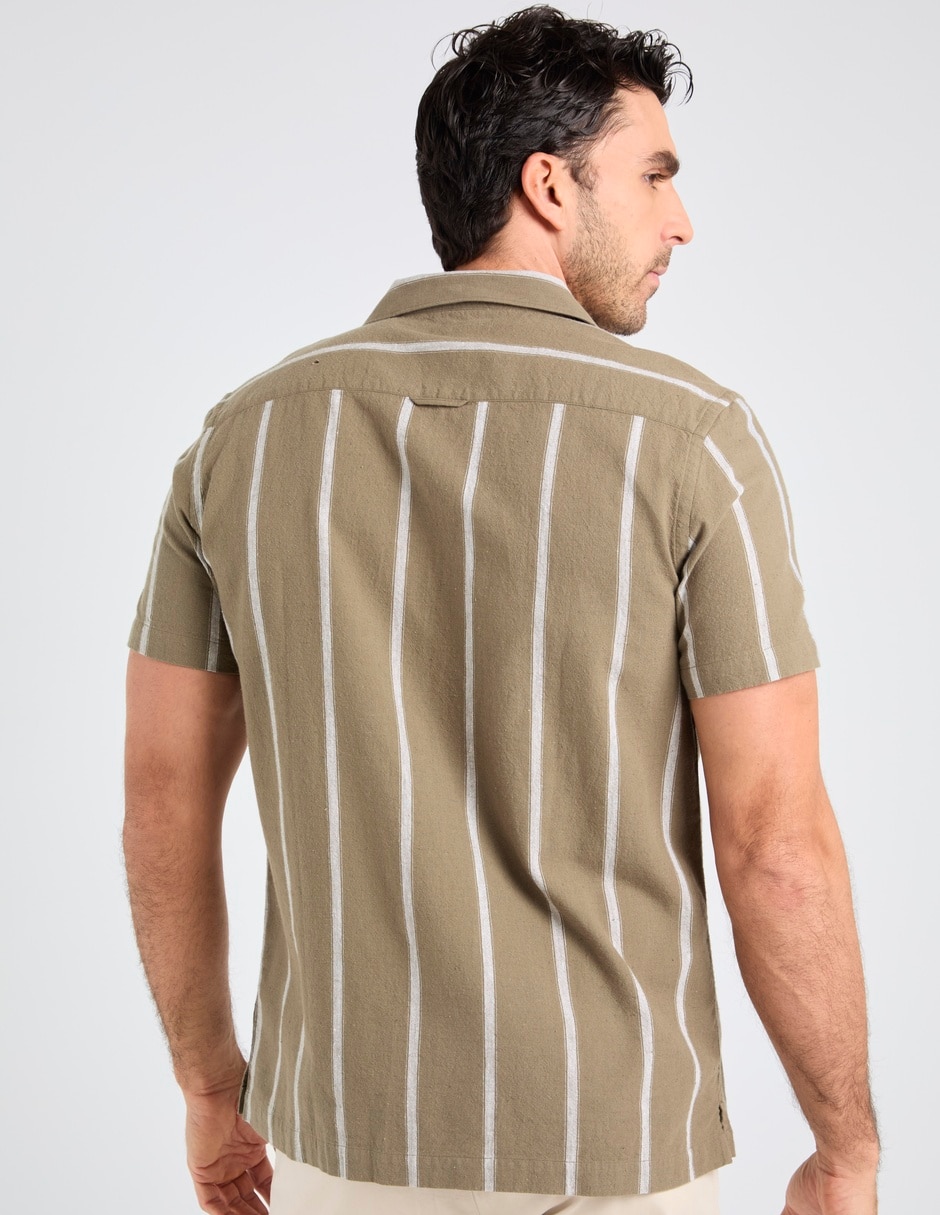 Camisa playa de algodón manga corta para hombre 2