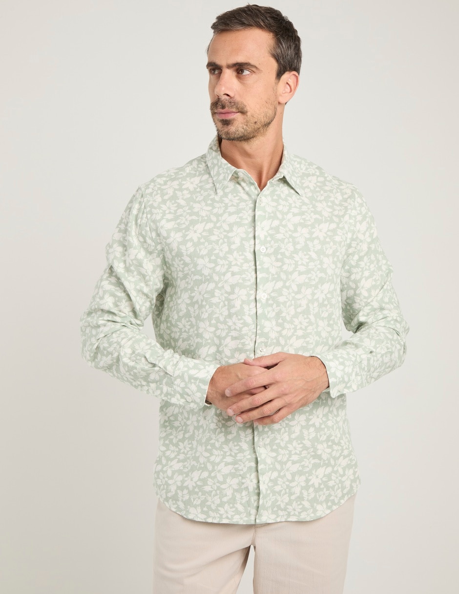 Camisa casual manga larga para hombre 2